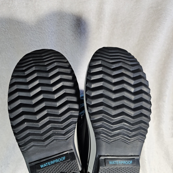 Sorel Joan Of Arctic Knit Waterproof Snow Boots Black Houndstooth Aqua 7 - Picture 14 of 16
